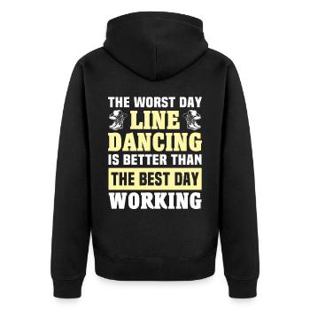 Line Dance Day Line Dancing - Unisex Premium Organic Zip Hoodie - black - Back - Nico (187cm)
