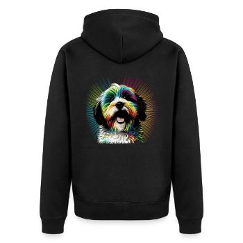 Hunde Spruch Havaneser Design für Hundeliebhaber - Unisex Premium Bio Zip Hoodie - Schwarz - Hinten - Nico (187cm)