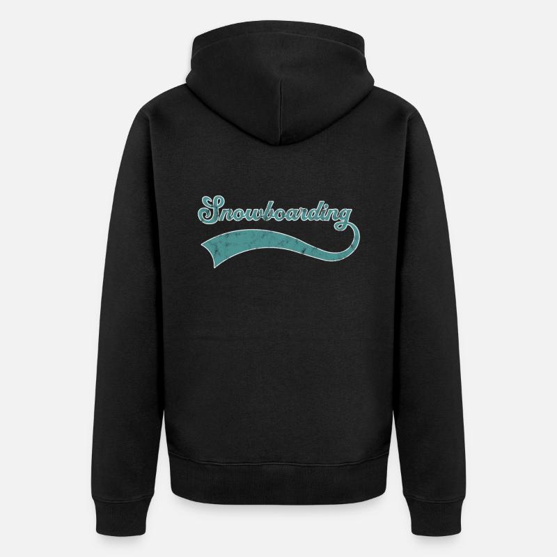 Lettrage snowboard - Veste à capuche bio Premium Unisexe - noir