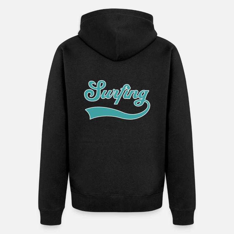 Lettrage de surf - Veste à capuche bio Premium Unisexe - noir