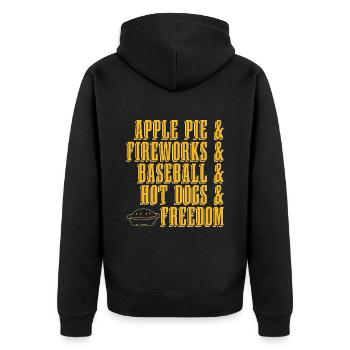 Apple Pie & Fireworks & Baker Pastries Apple Fruit - Unisex Premium Bio Zip Hoodie - Schwarz - Hinten - Nico (187cm)