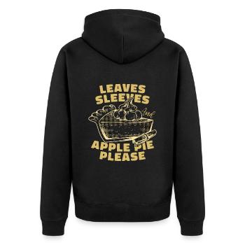 Manchons de feuilles de tarte aux pommes et pâtisseries de pommier - Veste à capuche bio Premium Unisexe - noir - Dos - Nico (187cm)