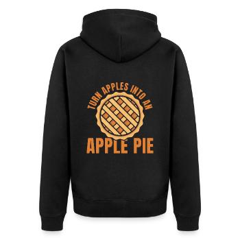 Apple Pie Turn Apples Into Pastries Apple Picker - Unisex Premium Organic Zip Hoodie - black - Back - Nico (187cm)