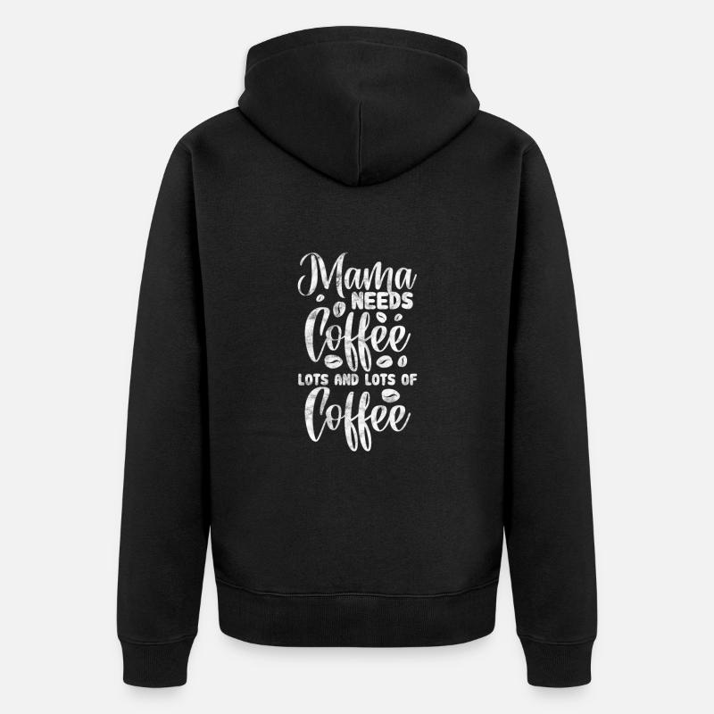 Kaffee Mutter - Unisex Premium Bio Zip Hoodie - Schwarz