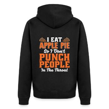Apple Pie I Eat Apple Pie So I Don't Pastries - Unisex Premium Bio Zip Hoodie - Schwarz - Hinten - Nico (187cm)