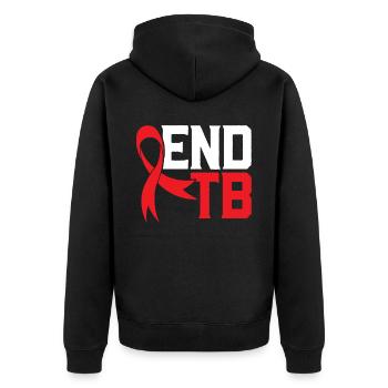 End TB Tuberculose Warrior Tuberculosis Sensibilisation - Veste à capuche bio Premium Unisexe - noir - Dos - Nico (187cm)