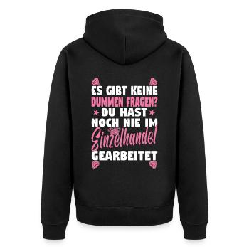 Verkäuferin Muttertag Einzelhandel Verkäufer - Unisex Premium Bio Zip Hoodie - Schwarz - Hinten - Nico (187cm)