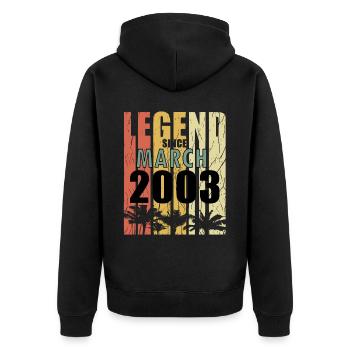 Anniversaire Mars 2003 - Veste à capuche bio Premium Unisexe - noir - Dos - Nico (187cm)