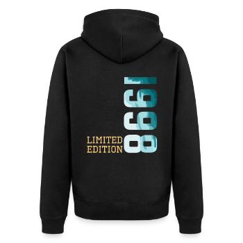 1998 Limited Edition - Unisex Premium Organic Zip Hoodie - black - Back - Nico (187cm)