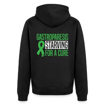 Gastroparesis Starving For A Cure Gastroparesis - Unisex Premium Organic Zip Hoodie - black - Back - Nico (187cm)