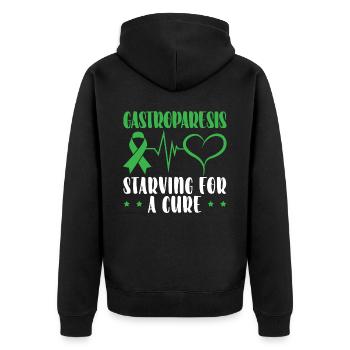 Gastroparesis Starving For A Cure Gastroparesis - Unisex Premium Organic Zip Hoodie - black - Back - Nico (187cm)