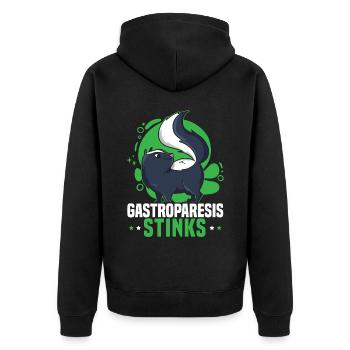 Gastroparesis Stinks Gastroparesis Awareness - Unisex Premium Organic Zip Hoodie - black - Back - Nico (187cm)