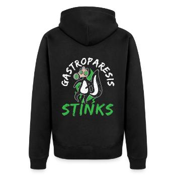 Gastroparesis Stinks Gastroparesis Awareness - Unisex Premium Organic Zip Hoodie - black - Back - Nico (187cm)