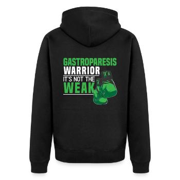 Gastroparesis Warrior It's Not For The Weak - Unisex Premium Organic Zip Hoodie - black - Back - Nico (187cm)