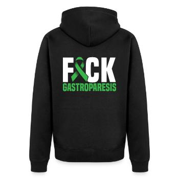 Gastroparesis Warrior Gastroparesis Awareness - Unisex Premium Organic Zip Hoodie - black - Back - Nico (187cm)