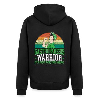 Gastroparesis Warrior It's Not For The Weak - Unisex Premium Organic Zip Hoodie - black - Back - Nico (187cm)