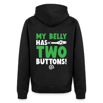 My Belly Has Two Buttons Gastroparesis Awareness - Unisex Premium Organic Zip Hoodie - black - Back - Nico (187cm)
