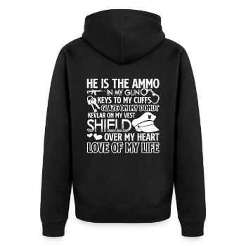 Police Police Love Of My Life - Unisex Premium Organic Zip Hoodie - black - Back - Nico (187cm)