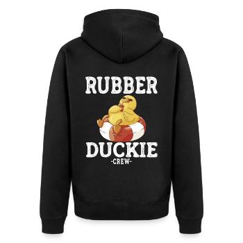 canard en caoutchouc canard jaune canard équipage canards en caoutchouc canards canards - Veste à capuche bio Premium Unisexe - noir - Dos - Nico (187cm)