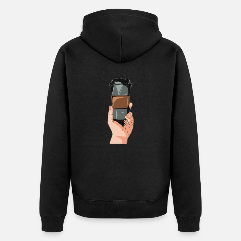 Kaffee Cafe - Unisex Premium Bio Zip Hoodie - Schwarz