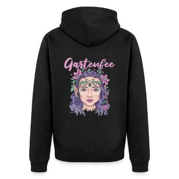 Hobbygärtner Garten - Unisex Premium Bio Zip Hoodie - Schwarz - Hinten - Nico (187cm)