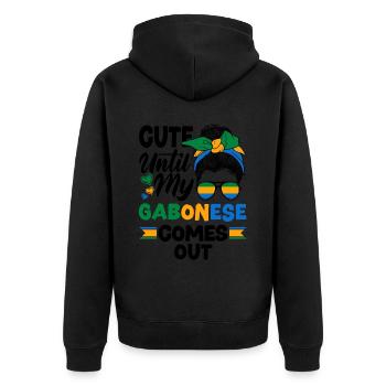 Gabonais Gabon Drapeau Gabonais mignon jusqu’à mon - Veste à capuche bio Premium Unisexe - noir - Dos - Nico (187cm)
