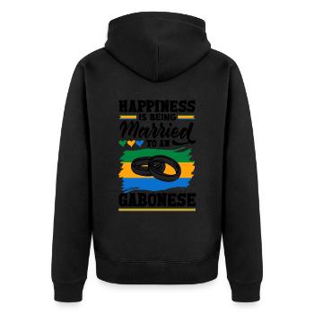 Le bonheur du drapeau gabonais du Gabon est marié - Veste à capuche bio Premium Unisexe - noir - Dos - Nico (187cm)