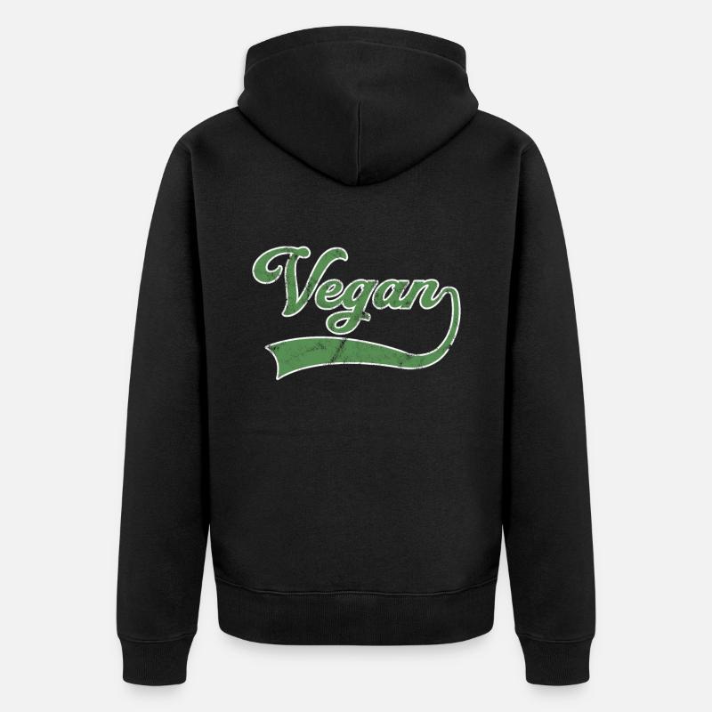 Lettrage végétalien - Veste à capuche bio Premium Unisexe - noir