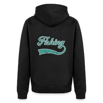 Lettrage de pêche - Veste à capuche bio Premium Unisexe - noir - Dos - Nico (187cm)