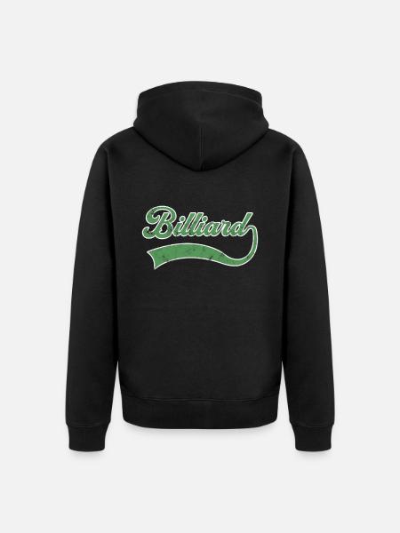 Billiard Schriftzug - Unisex Premium Bio Zip Hoodie - Schwarz