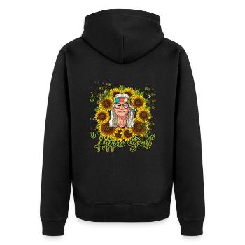 60s 70s Costume Hippie Soul - Veste à capuche bio Premium Unisexe - noir - Dos - Nico (187cm)