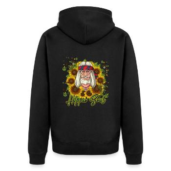 60s 70s Costume Hippie Soul - Veste à capuche bio Premium Unisexe - noir - Dos - Nico (187cm)