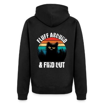 Fluff Around et découvrez Vintage Cat Retro - Veste à capuche bio Premium Unisexe - noir - Dos - Nico (187cm)