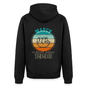 March 1998 | March 1998 Anniversary 1998 - Unisex Premium Organic Zip Hoodie - black - Back - Nico (187cm)
