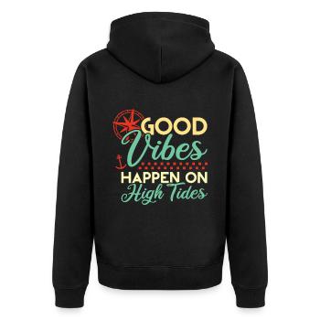 Good Vibes High Tides Boot Dicton - Veste à capuche bio Premium Unisexe - noir - Dos - Nico (187cm)