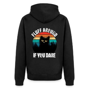 Fluff Around Si vous osez Vintage Cat Retro - Veste à capuche bio Premium Unisexe - noir - Dos - Nico (187cm)