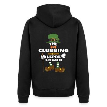 Le lutin Clubbing St Patrick - Veste à capuche bio Premium Unisexe - noir - Dos - Nico (187cm)