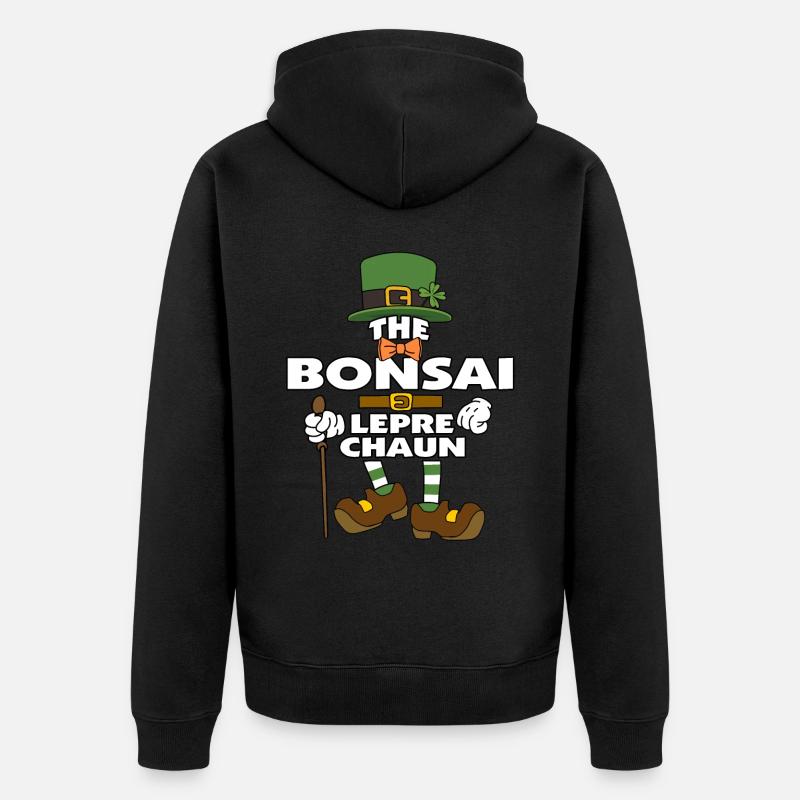 Le lutin Bonsaï St Patrick - Veste à capuche bio Premium Unisexe - noir