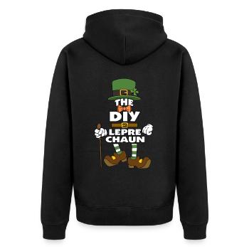 The Diy Leprechaun St Patrick's Day - Unisex Premium Organic Zip Hoodie - black - Back - Nico (187cm)
