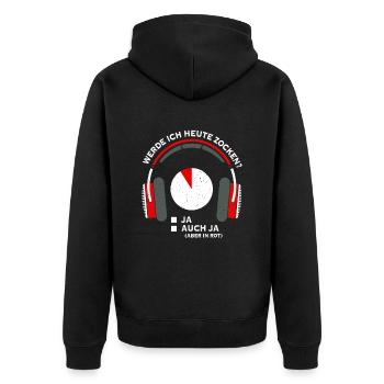 Werde Ich Heute Zocken Diagramm - Unisex Premium Bio Zip Hoodie - Schwarz - Hinten - Nico (187cm)