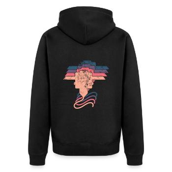 3D-Drucker-Liebhaber, Der Filament Nerdy Druckt - Unisex Premium Bio Zip Hoodie - Schwarz - Hinten - Nico (187cm)
