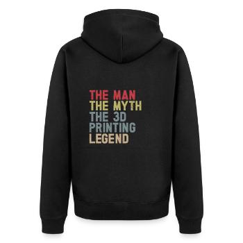 3D printer lover who prints filament nerdy - Unisex Premium Organic Zip Hoodie - black - Back - Nico (187cm)