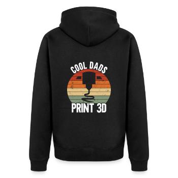 3D printer lover who prints filament nerdy - Unisex Premium Organic Zip Hoodie - black - Back - Nico (187cm)