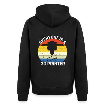 3D printer lover who prints filament nerdy - Unisex Premium Organic Zip Hoodie - black - Back - Nico (187cm)