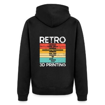 3D-Drucker-Liebhaber, Der Filament Nerdy Druckt - Unisex Premium Bio Zip Hoodie - Schwarz - Hinten - Nico (187cm)