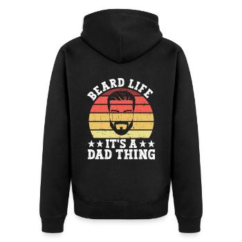 Beard Life It's A Dad Thing - Bearded Father Bart - Unisex Premium Organic Zip Hoodie - black - Back - Nico (187cm)