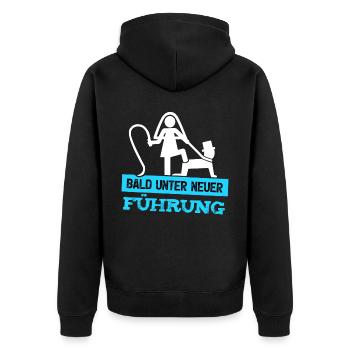 Männer JGA T-Shirt Bräutigam Junggesellenabschied - Unisex Premium Bio Zip Hoodie - Schwarz - Hinten - Nico (187cm)