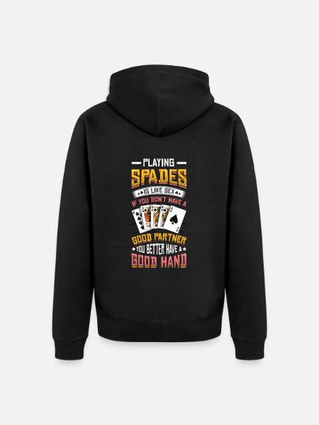 Play Cards of Spades - Unisex Premium Organic Zip Hoodie - black