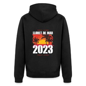 Lloret de Mar 2023 - Veste à capuche bio Premium Unisexe - noir - Dos - Nico (187cm)