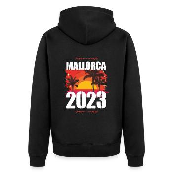 Majorque 2023 - Veste à capuche bio Premium Unisexe - noir - Dos - Nico (187cm)